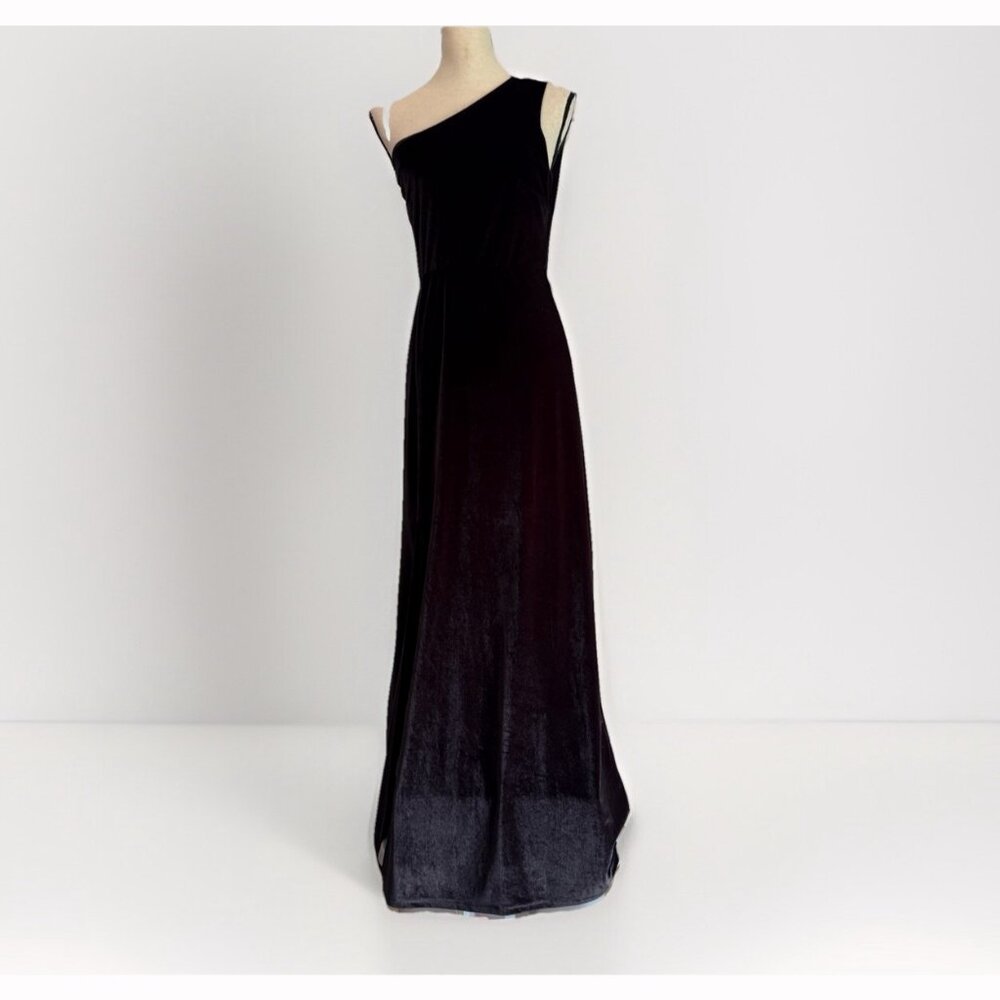 Baltic Born Womens Black Tatiana Velvet Maxi Dress Medium Whimsigoth Glam Formal